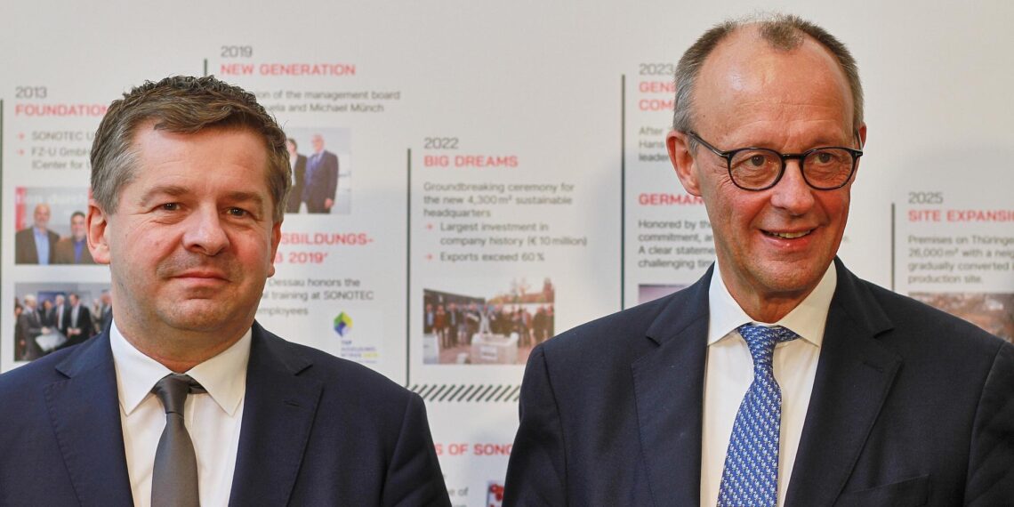 Sven Schulze und Friedrich Merz (Archiv)