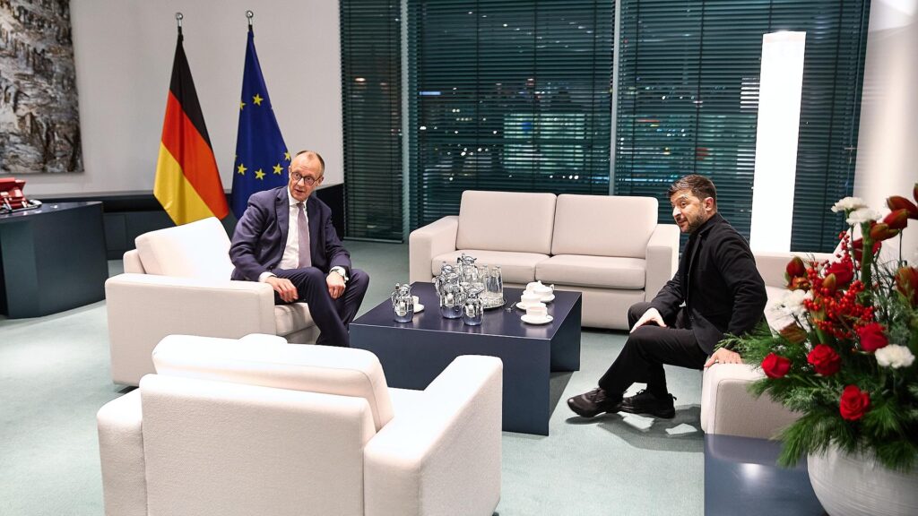 Friedrich Merz und Wolodymyr Selenskyj am 15.12.2025
