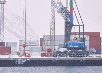Containerhafen von Nuuk auf Grönland am 19.01.2026