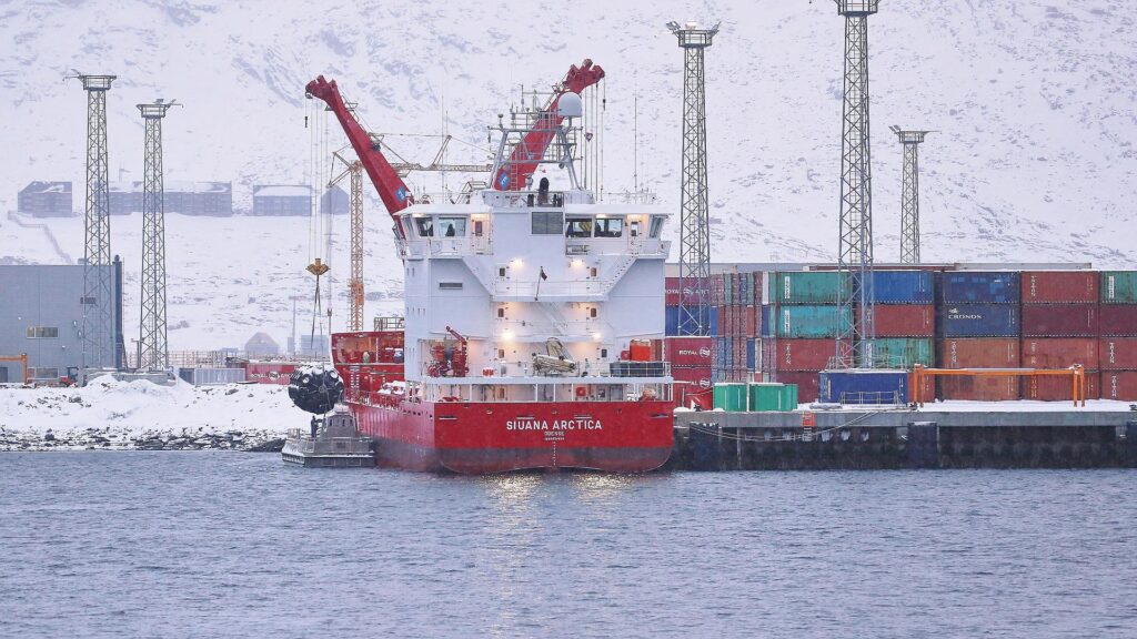 Containerhafen von Nuuk auf Grönland am 19.01.2026