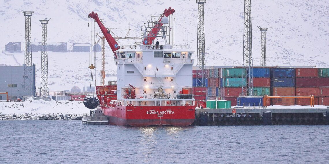 Containerhafen von Nuuk auf Grönland am 19.01.2026