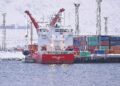 Containerhafen von Nuuk auf Grönland am 19.01.2026