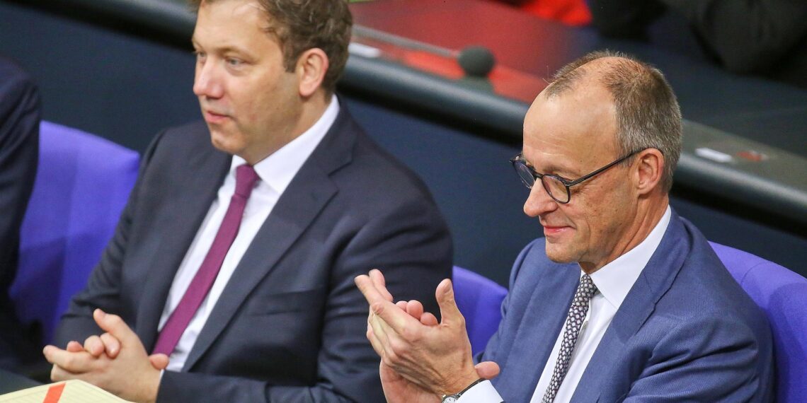 Wüst zufrieden mit Performance von Schwarz-Rot im Bund 1 Lars Klingbeil und Friedrich Merz am 29.01.2026