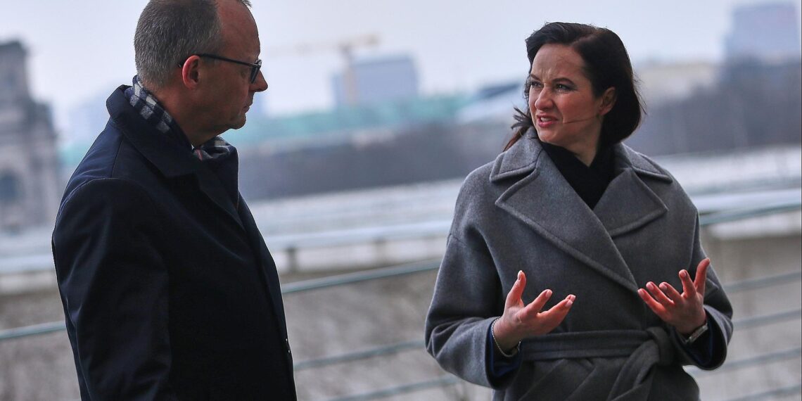 Friedrich Merz und Inga Ruginiene am 29.01.2026