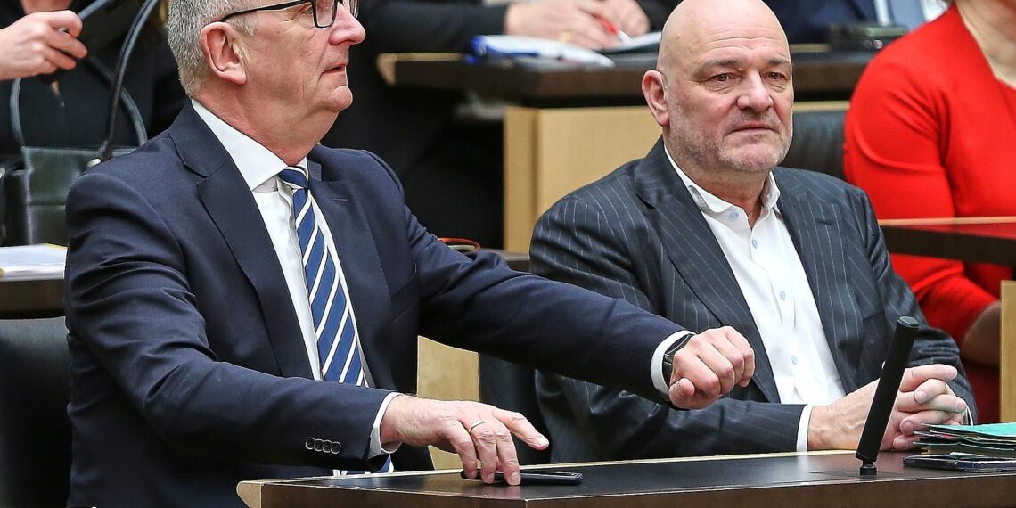 Robert Crumbach und Dietmar Woidke (Archiv)