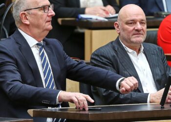 Robert Crumbach und Dietmar Woidke (Archiv)