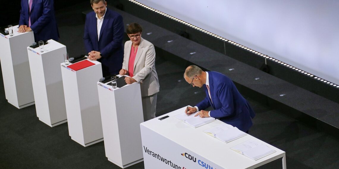 Unterzeichnung Koalitionsvertrag zwischen CDU