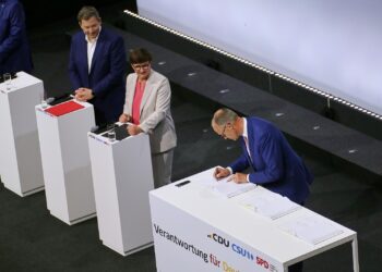 Unterzeichnung Koalitionsvertrag zwischen CDU