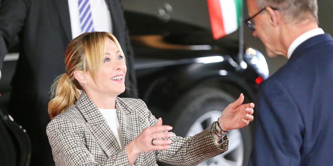 Giorgia Meloni und Friedrich Merz (Archiv)