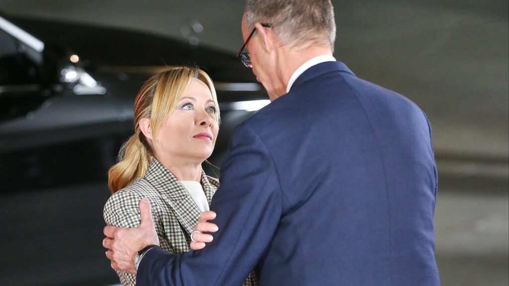 Giorgia Meloni und Friedrich Merz (Archiv)