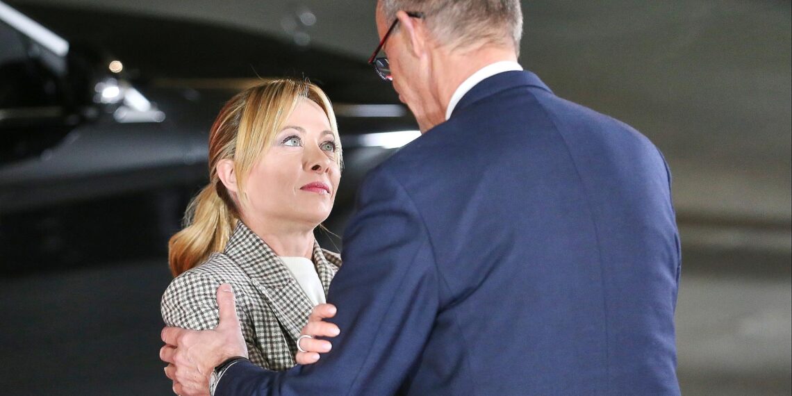 Giorgia Meloni und Friedrich Merz (Archiv)