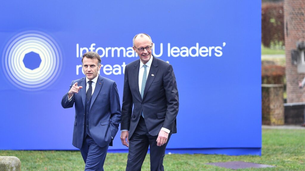 Emmanuel Macron und Friedrich Merz am 12.02.2026