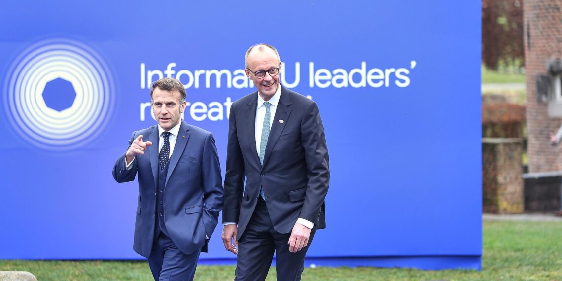 Emmanuel Macron und Friedrich Merz am 12.02.2026