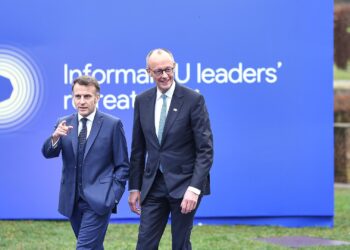 Emmanuel Macron und Friedrich Merz am 12.02.2026