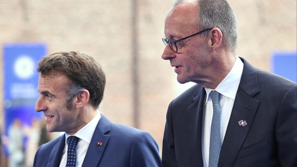 Emmanuel Macron und Friedrich Merz am 12.02.2026