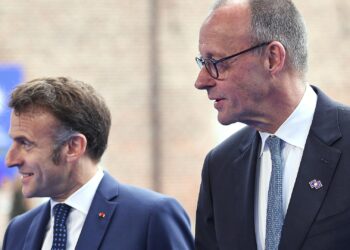 Emmanuel Macron und Friedrich Merz am 12.02.2026