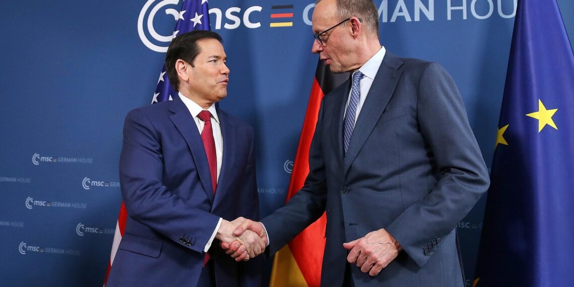 Merz mit US-Außenminister zusammengetroffen 1 Marco Rubio und Friedrich Merz am 13.02.2026