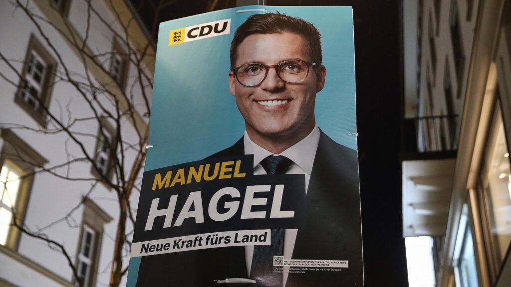 CDU-Plakat zur Landtagswahl in Baden-Württemberg mit Manuel Hagel (Archiv)