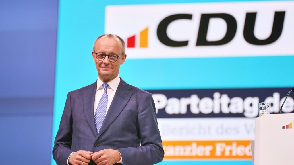 Merz als CDU-Chef mit 91,2 Prozent wiedergewählt 7 Friedrich Merz am 20.02.2026