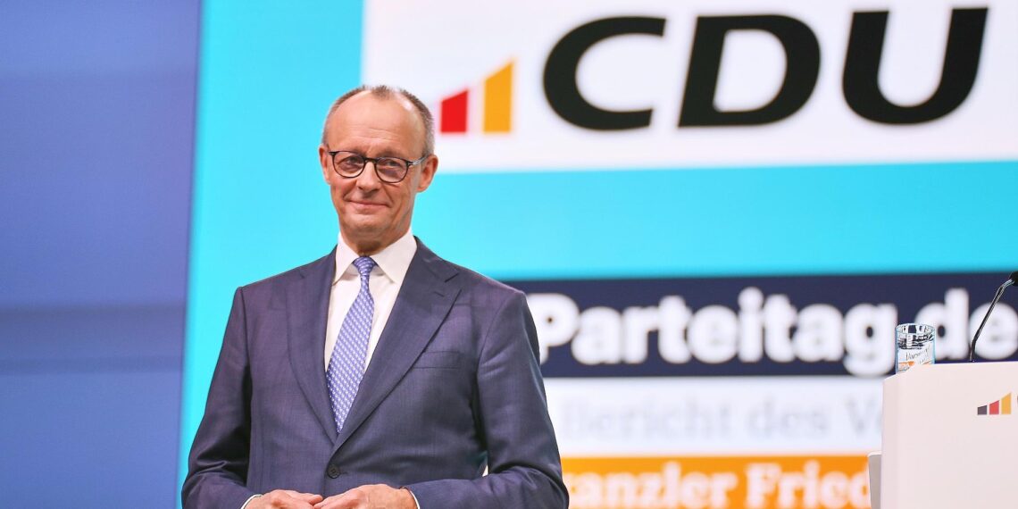 Merz als CDU-Chef mit 91,2 Prozent wiedergewählt 1 Friedrich Merz am 20.02.2026