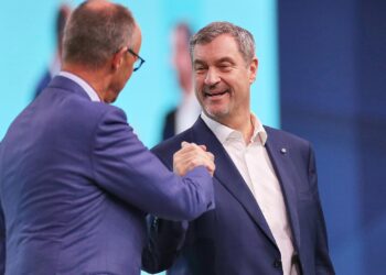 Friedrich Merz und Markus Söder am 21.02.2026