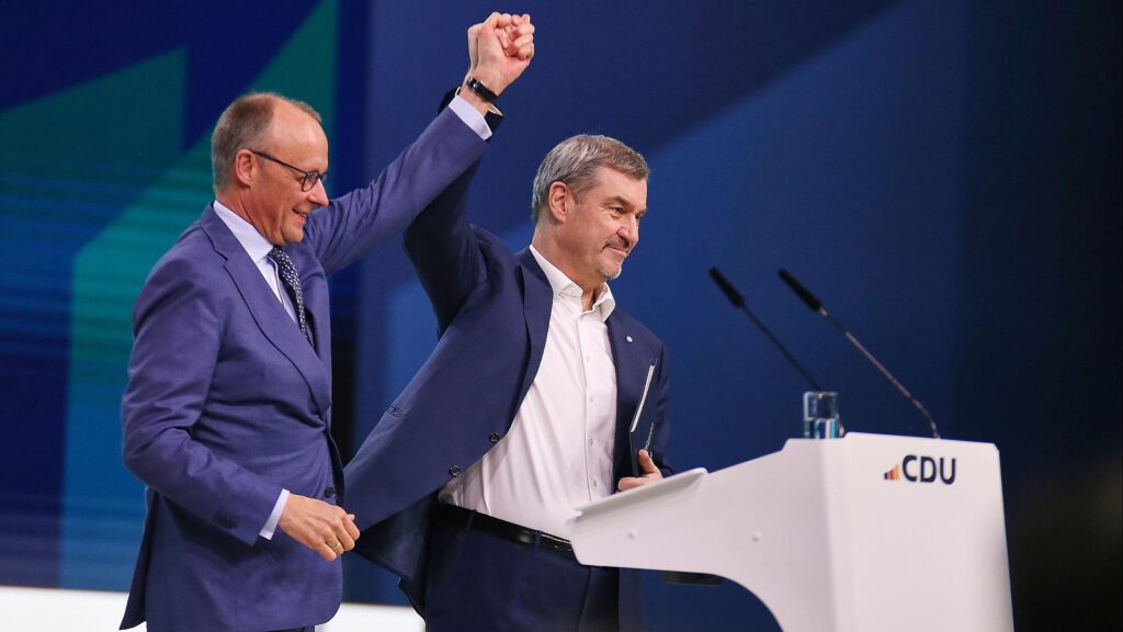 Friedrich Merz und Markus Söder am 21.02.2026