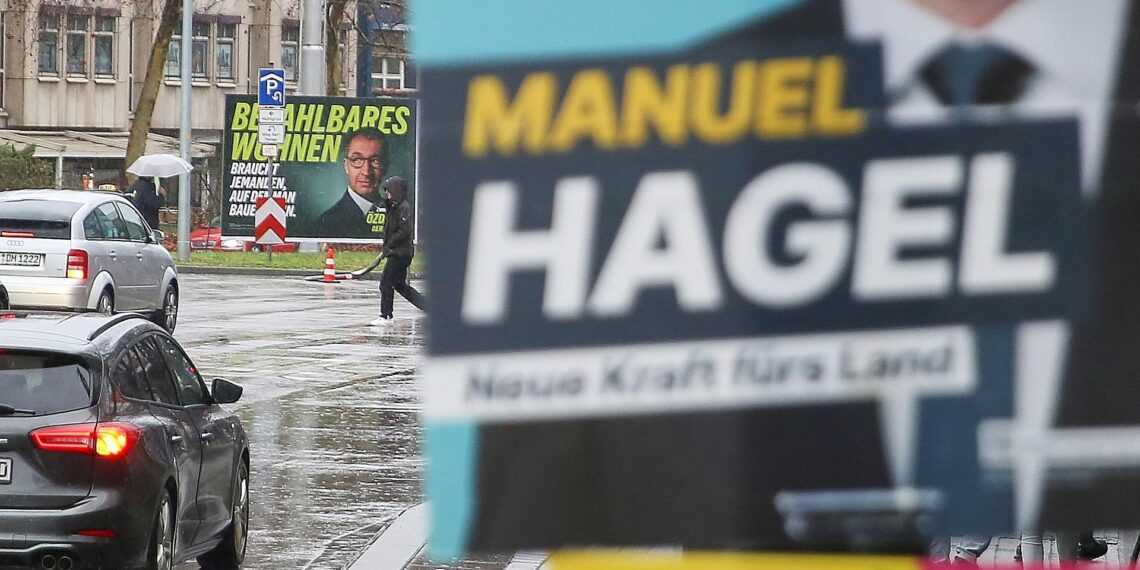 Wahlplakate zur Landtagswahl in Baden-Württemberg am 21.02.2026