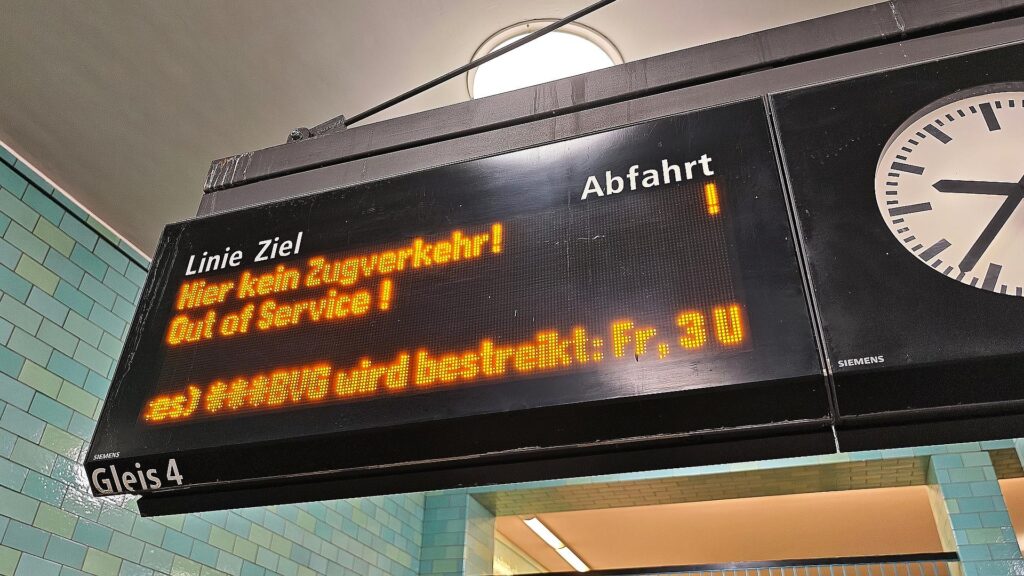 Hinweis auf den Streik am 27. und 28. Februar