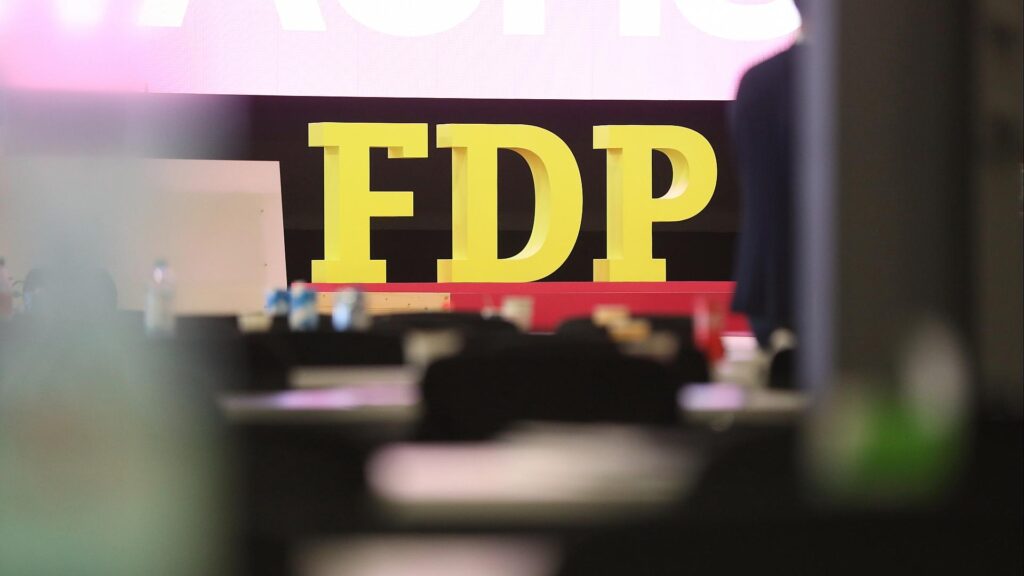 FDP-Logo auf Parteitag (Archiv)