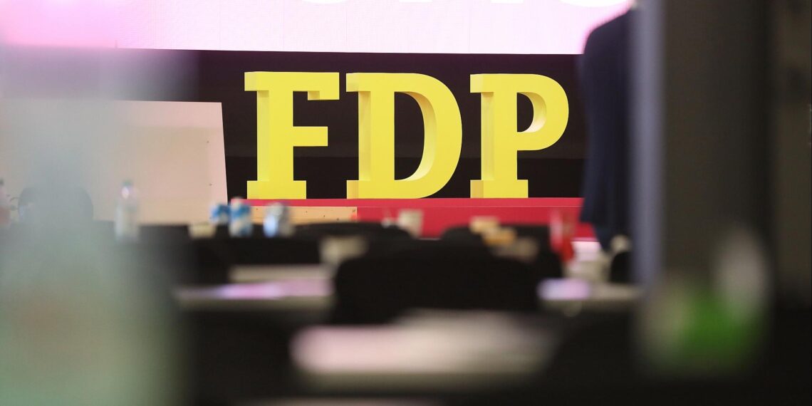 FDP-Logo auf Parteitag (Archiv)