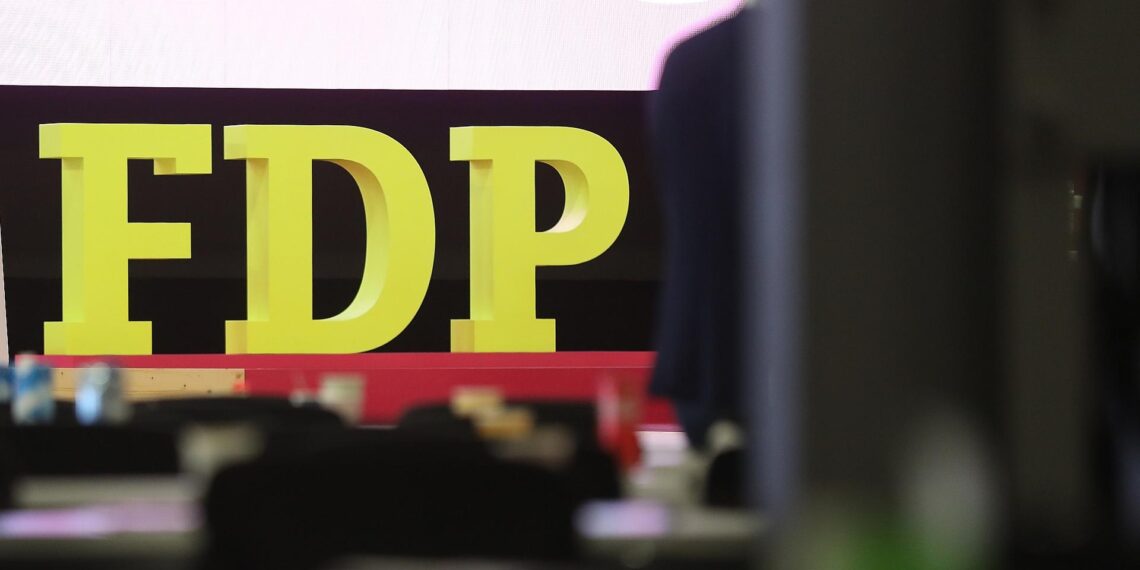 FDP-Logo auf Parteitag (Archiv)