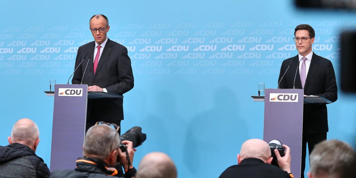 Friedrich Merz und Manuel Hagel am 09.03.2026