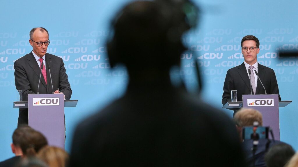 Friedrich Merz und Manuel Hagel am 09.03.2026