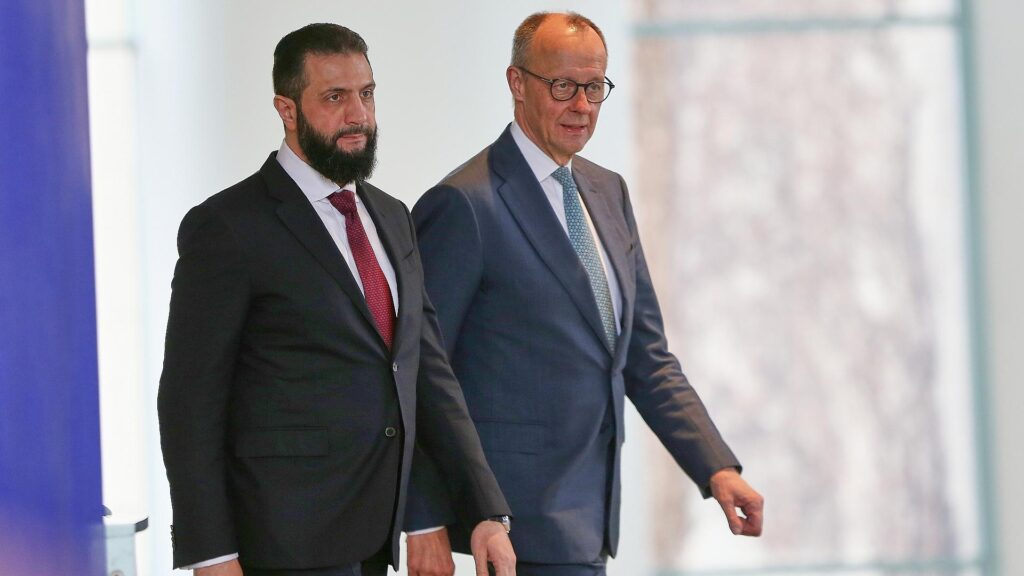 Ahmed al-Scharaa und Friedrich Merz am 30.03.2026