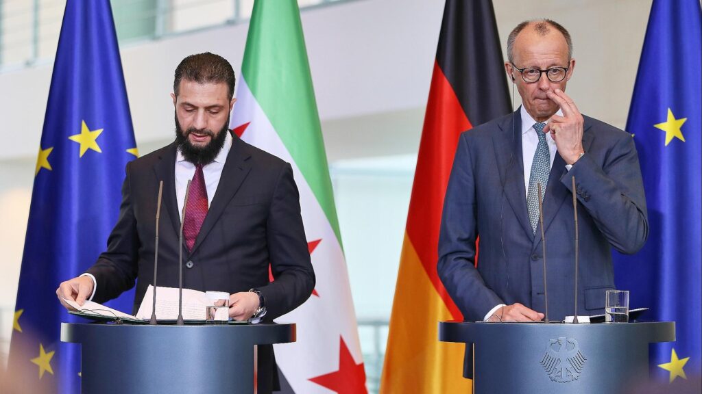 Ahmed al-Scharaa und Friedrich Merz am 30.03.2026