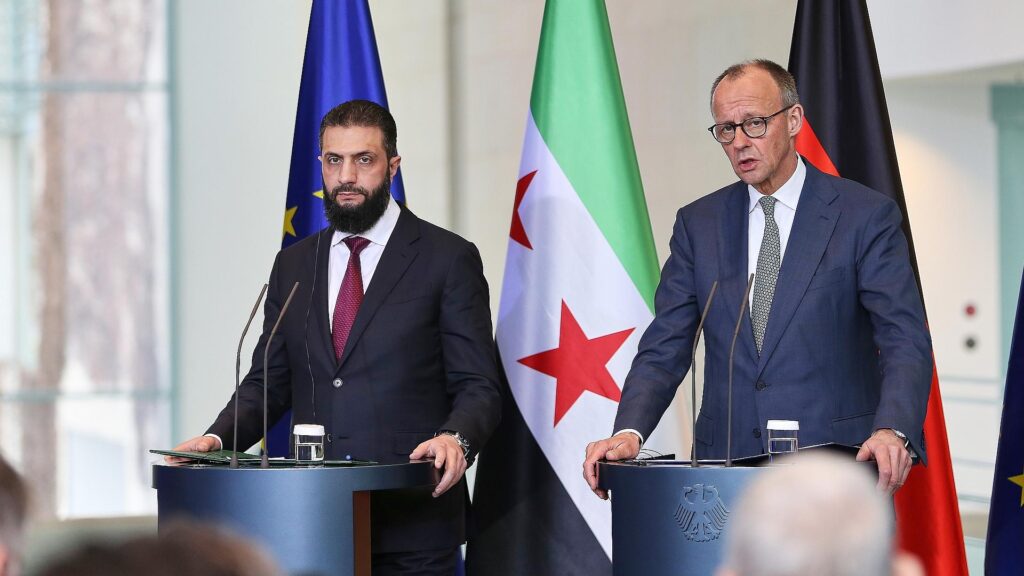 Ahmed al-Scharaa und Friedrich Merz am 30.03.2026