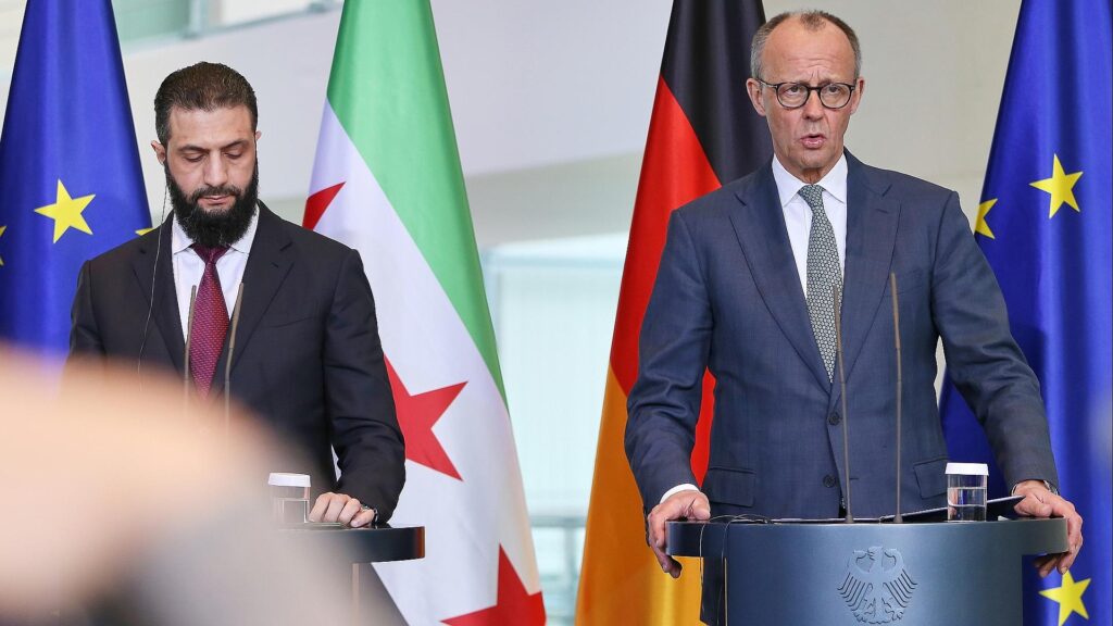 Ahmed al-Scharaa und Friedrich Merz am 30.03.2026