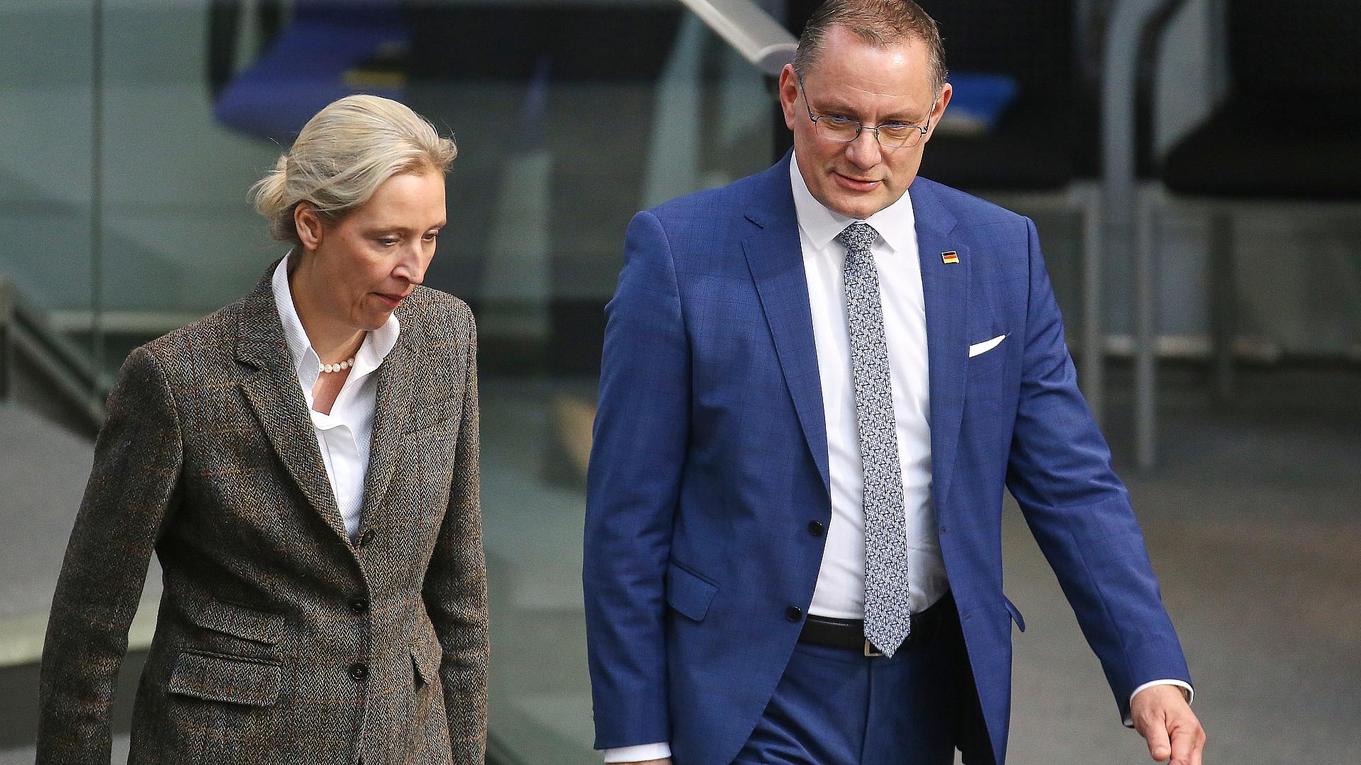 Forsa: AfD wieder vor Union 1 Alice Weidel und Tino Chrupalla (Archiv)