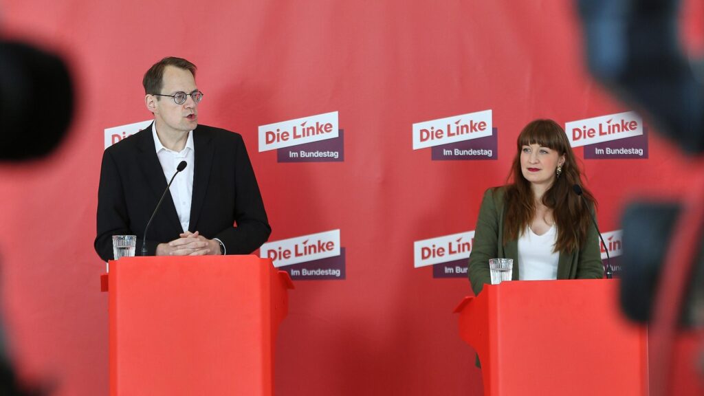 Sören Pellmann und Heidi Reichinnek am 21.04.2026