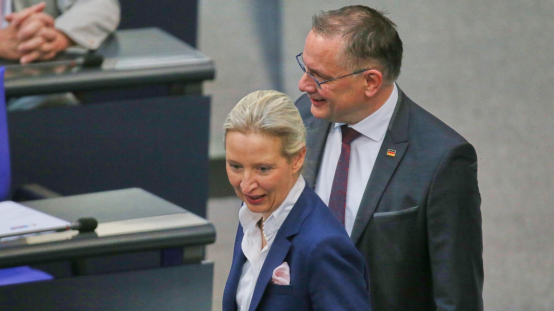 Alice Weidel und Tino Chrupalla am 23.04.2026
