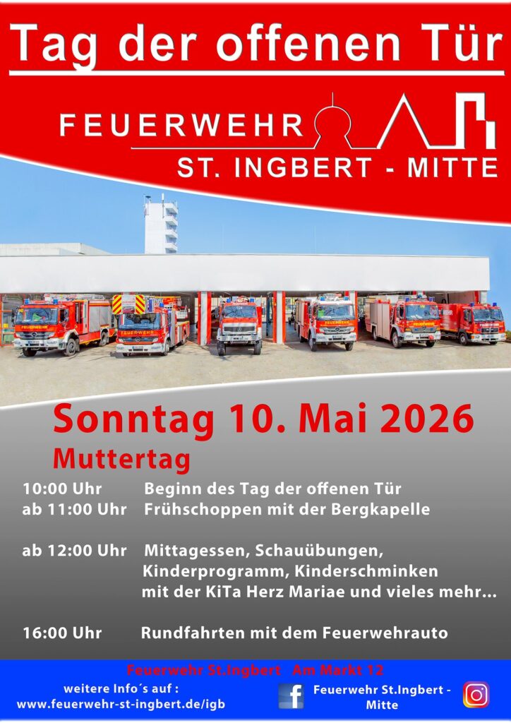 Aktuelles aus St. Ingbert | Bild: Stadt St. Ingbert Am Muttertag öffnet die Feuerwehr St. Ingbert die Tore für Besucher