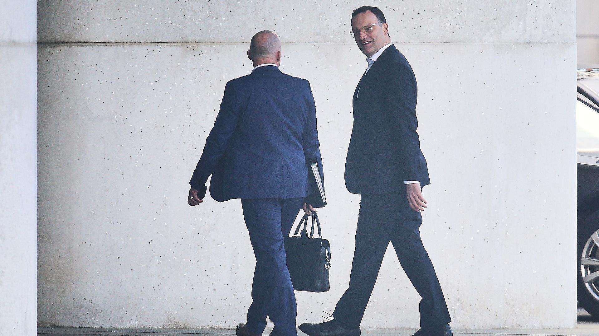 Alexander Hoffmann und Jens Spahn bei ihrer Ankunft zum Koalitionsausschuss am 12.05.2026