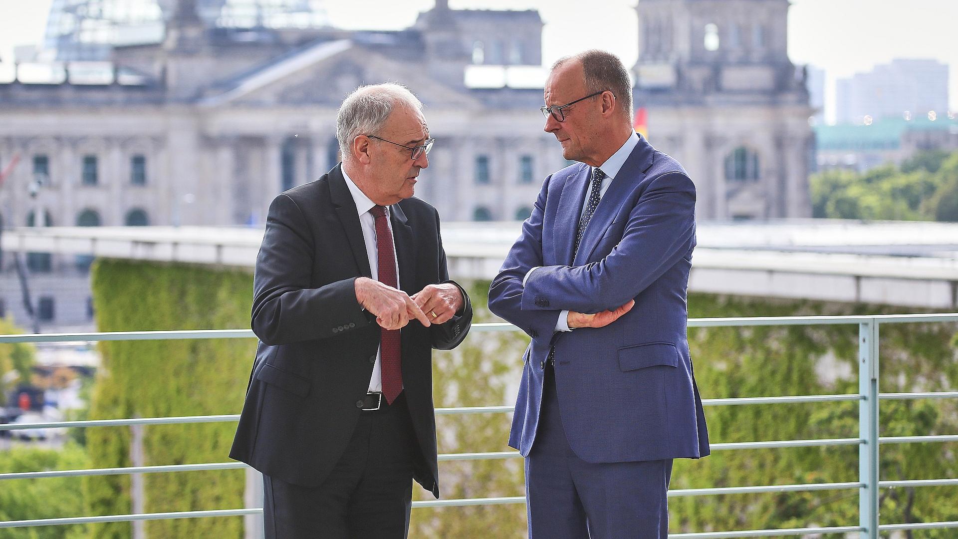Merz setzt auf engere Beziehungen zwischen EU und Schweiz 1 Guy Parmelin und Friedrich Merz am 19.05.2026