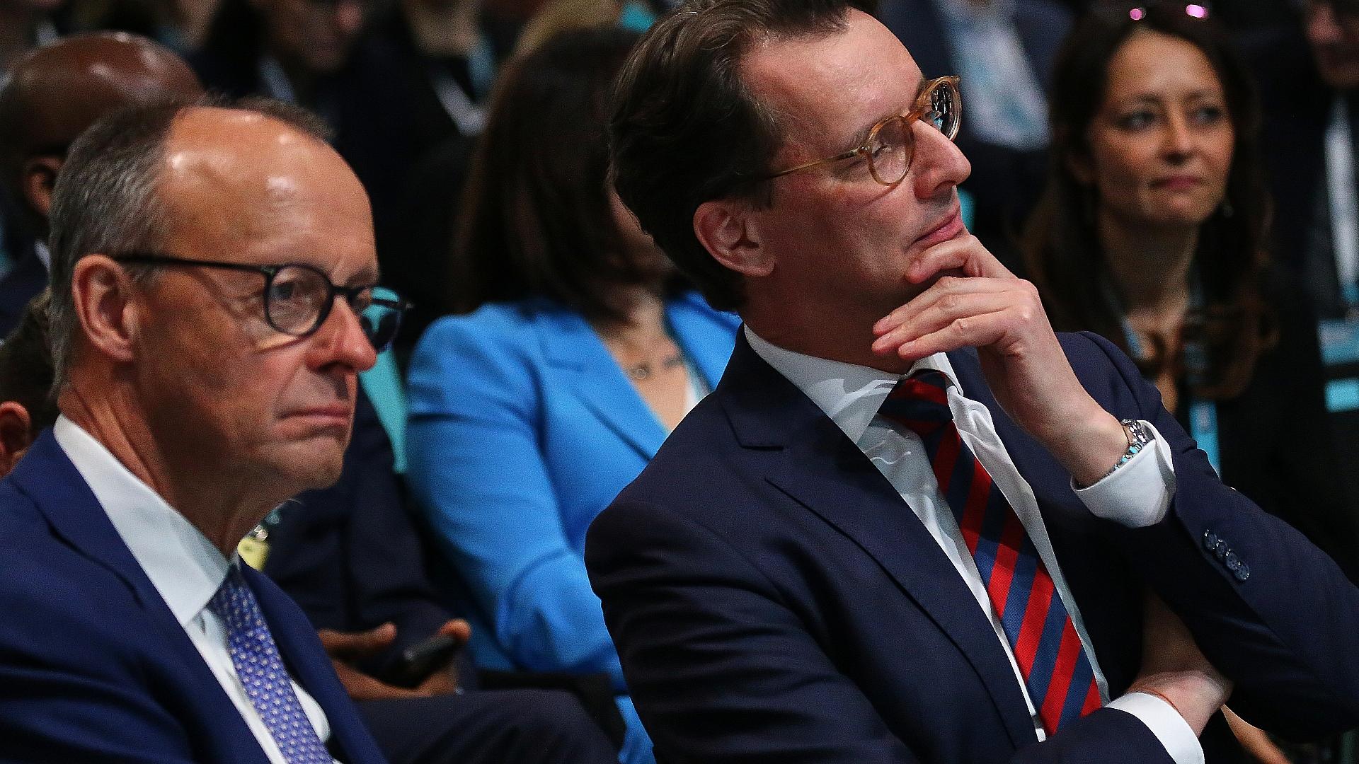 Wüst meldet sich in "Kanzlertausch"-Debatte zu Wort 1 Friedrich Merz und Hendrik Wüst (Archiv)
