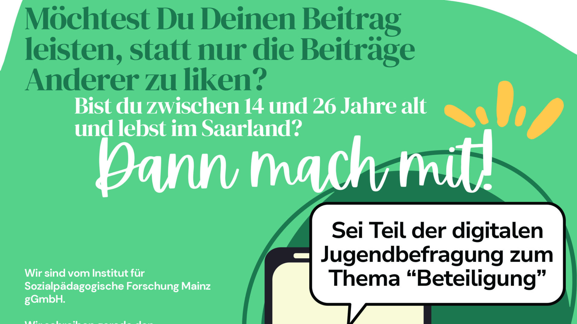Aktuelles aus St. Ingbert | Bild: Stadt St. Ingbert Junge Menschen für die digitale Jugendbefragung zum 6. Kinder- und Jugendbericht im Saarland gewinnen