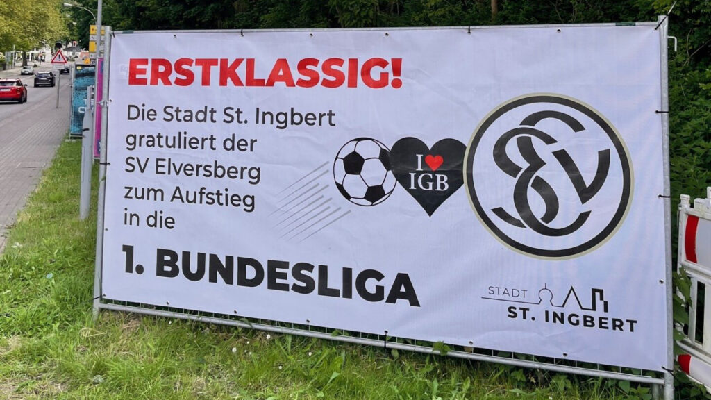 SV Elversberg steigt erstmals in die 1. Bundesliga auf 2 Aktuelles aus St. Ingbert | Bild: Stadt St. Ingbert Historischer Erfolg: SV Elversberg steigt erstmals in die 1. Bundesliga auf-Stadt St. Ingbert und Oberbürgermeister Ulli Meyer gratulieren