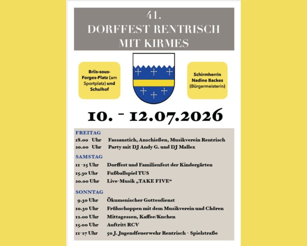 Aktuelles aus St. Ingbert | Bild: Stadt St. Ingbert Drei Tage Musik, Vereinsleben und Familienprogramm: 41. Dorffest Rentrisch mit Kirmes