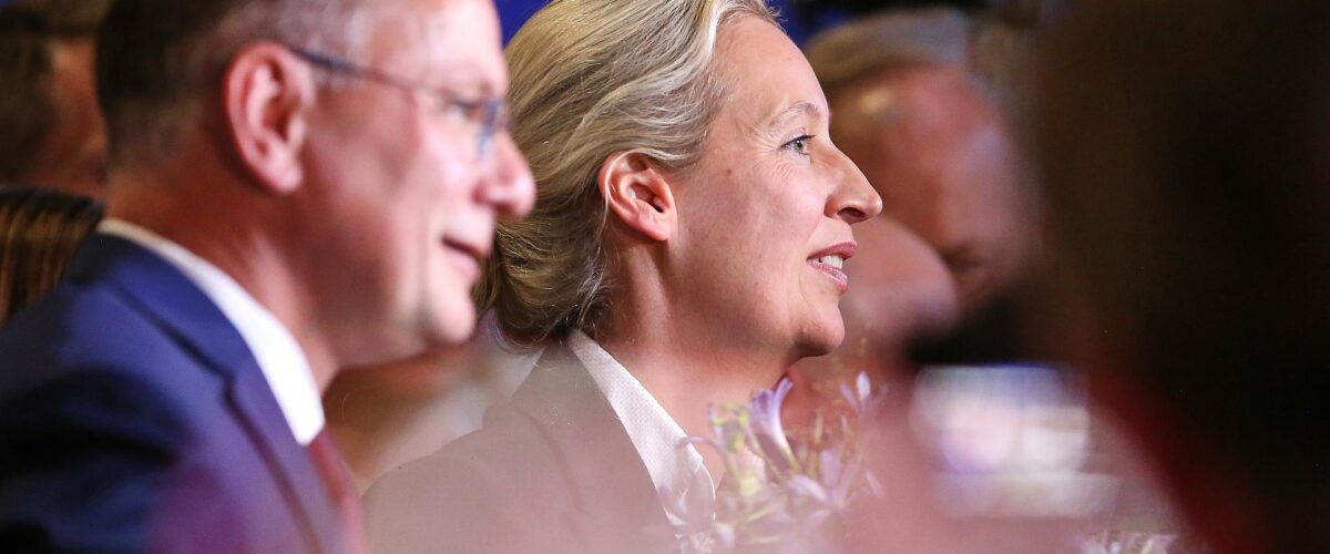 Tino Chrupalla und Alice Weidel nach ihrer Wahl am 04.07.2026