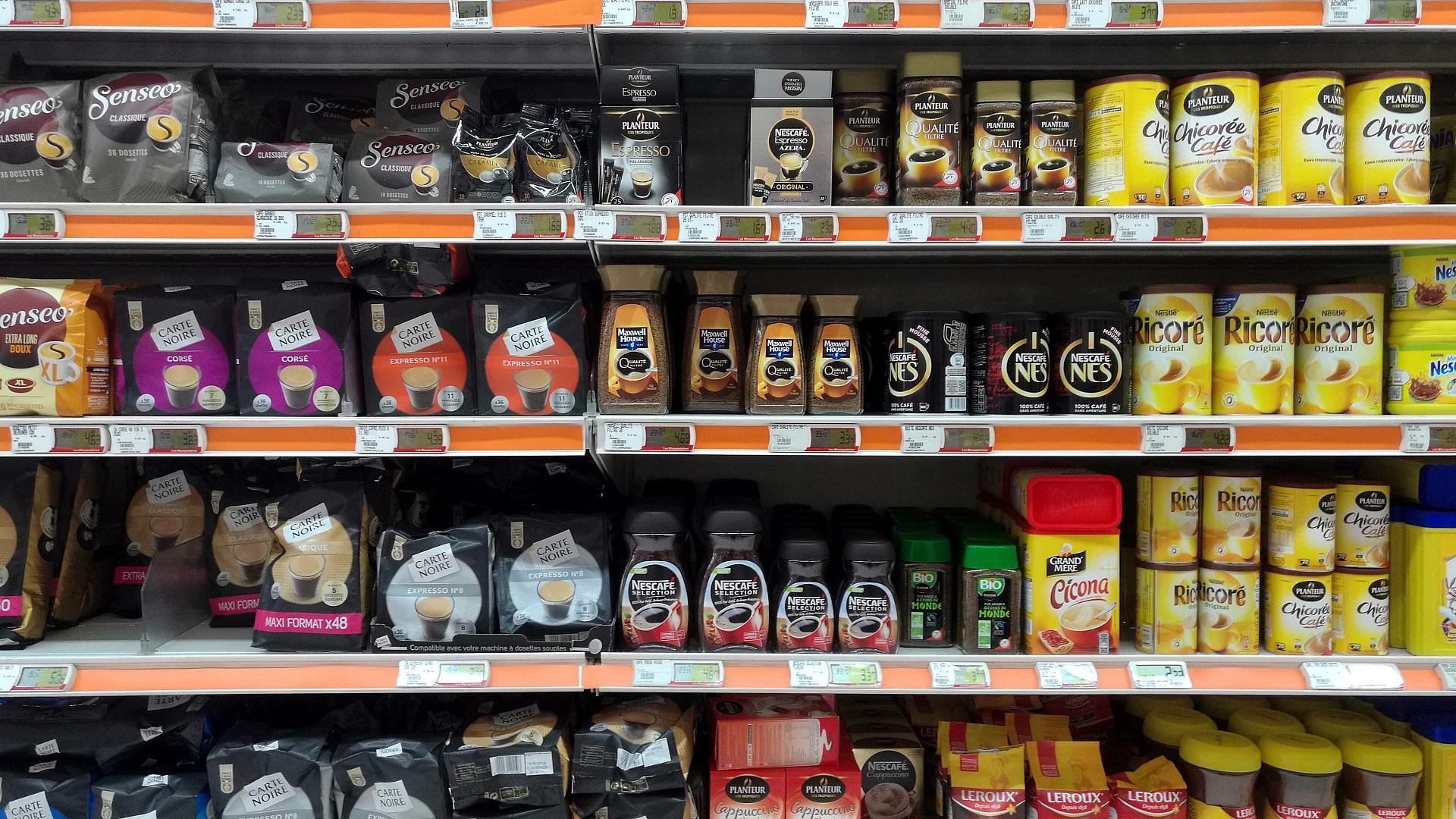Euroraum-Inflationsrate sinkt im Juni auf 2,8 Prozent 1 Kaffee und Tee im Supermarkt (Archiv)