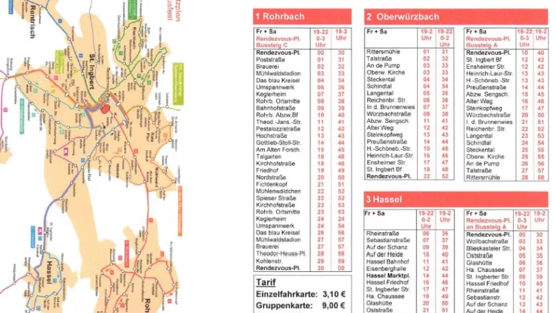 Sonderbusverkehr zum Ingobertusfest in St. Ingbert
